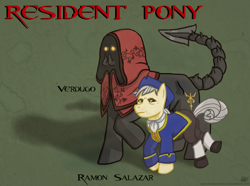 Size: 960x715 | Tagged: safe, derpibooru import, ponified, ramon salazar, resident evil, verdugo