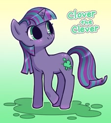 Size: 507x562 | Tagged: safe, artist:pimmy, derpibooru import, clover the clever, g2, blushing, clever clover, looking back, prince clever clover, raised hoof, smiling, solo