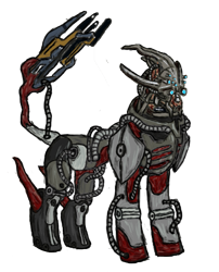 Size: 409x506 | Tagged: safe, artist:pteraclaww, derpibooru import, marauder shields, mass effect, ponified