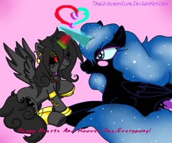 Size: 660x550 | Tagged: safe, artist:theumbreondude, derpibooru import, nightmare moon, oc, alicorn, pony, alicorn oc, horn, wings