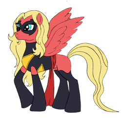 Size: 2444x2373 | Tagged: safe, artist:edcom02, artist:jmkplover, pegasus, pony, carol danvers, crossover, marvel, ms marvel, ponified, simple background, superhero, transparent background