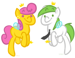 Size: 911x702 | Tagged: safe, artist:steeve, derpibooru import, cosmo, ponified, the fairly oddparents, wanda