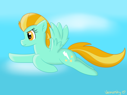 Size: 2000x1500 | Tagged: safe, artist:verminshy, derpibooru import, lightning dust, background pony, sky