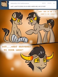 Size: 768x1024 | Tagged: safe, artist:asktavrospony, derpibooru import, oc, ask, homestuck, ponified, tavros nitram