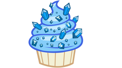 Size: 3500x1969 | Tagged: safe, artist:totalcrazyness101, derpibooru import, secret of my excess, cupcake, food, gem, no pony, sapphire, sapphire cupcake, simple background, transparent background, vector