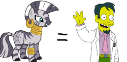 Size: 750x370 | Tagged: safe, derpibooru import, zecora, zebra, dr. nick, the simpsons