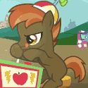 Size: 125x125 | Tagged: safe, derpibooru import, screencap, button mash, earth pony, pony, hearts and hooves day (episode), animated, arcade, background pony, colt, game, hat, hearts and hooves day, high score, male, video game