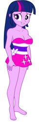 Size: 1400x4400 | Tagged: safe, edit, editor:ah96, twilight sparkle, equestria girls, equestria girls (movie), barefoot, big breasts, breast edit, breasts, cleavage, clothes, dress, fall formal outfits, feet, female, headlight sparkle, ms paint, sexy, simple background, twilight ball dress, white background