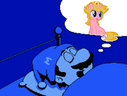 Size: 800x600 | Tagged: safe, derpibooru import, pony, unicorn, dream, female, mare, mario, nintendo, ponified, princess peach, sleeping, style emulation, super mario bros., super mario bros. 2