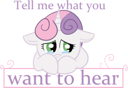 Size: 626x430 | Tagged: safe, artist:cerko, derpibooru import, sweetie belle, crying, text