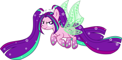 Size: 3000x1491 | Tagged: safe, artist:xebck, aria blaze, ponified, rainbow power, rainbow power-ified, simple background, solo, transparent background, vector