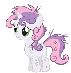 Size: 2704x2772 | Tagged: safe, artist:treez123, derpibooru import, sweetie belle, just for sidekicks, messy mane, scrapes, simple background, solo, transparent background, vector