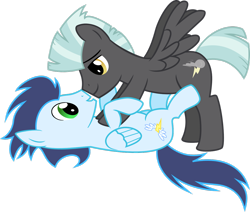 Size: 1280x1084 | Tagged: safe, artist:toughbluff, derpibooru import, soarin', thunderlane, pegasus, pony, gay, male, shipping, simple background, soarilane, stallion, transparent background, vector