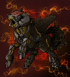 Size: 1000x1100 | Tagged: safe, artist:blackheartspiral, derpibooru import, ponified, starscream, transformers