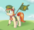 Size: 975x867 | Tagged: safe, artist:yeendip, derpibooru import, tag-a-long, filly, filly guides, flag, smiling, solo, thin mint