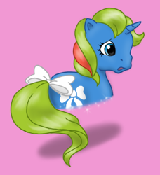 Size: 518x569 | Tagged: safe, artist:spirit-of-twilight, derpibooru import, baby ribbon, g1, solo, winking out