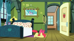 Size: 500x281 | Tagged: safe, derpibooru import, screencap, apple bloom, apple family reunion, faceplant