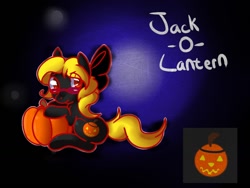 Size: 1024x768 | Tagged: safe, artist:cotton, derpibooru import, oc, oc only, oc:jack-o-lantern, earth pony, pony, glasses, jack-o-lantern, male, pumpkin, solo, stallion