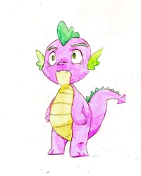 Size: 500x624 | Tagged: safe, artist:gezibing, derpibooru import, spike, dragon, male, simple background, solo, white background