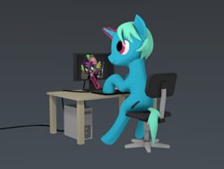 Size: 800x600 | Tagged: safe, artist:roxenmage, derpibooru import, oc, oc only, pony, unicorn, 3d, computer