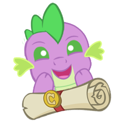 Size: 288x294 | Tagged: safe, artist:doctorxfizzle, derpibooru import, spike, dragon, baby dragon, cute, green eyes, male, open mouth, peekaboo pony pals, scroll, simple background, smiling, spikabetes, transparent background, vector