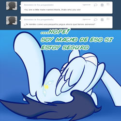 Size: 900x900 | Tagged: safe, artist:glasdale, derpibooru import, soarin', soarin-responde, spanish, translated in the description, tumblr