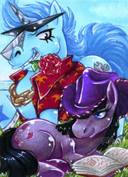 Size: 362x500 | Tagged: safe, artist:atras-kainblut, derpibooru import, franky, nico robin, one piece, ponified