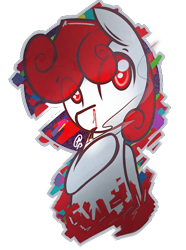 Size: 410x550 | Tagged: safe, artist:ppdraw, derpibooru import, sweetie belle, pony, unicorn, female, filly, nosebleed, solo