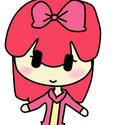 Size: 600x600 | Tagged: safe, artist:cattunalover, derpibooru import, apple bloom, clothes, female, hair bow, humanized, red hair, solo