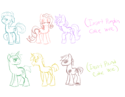 Size: 2200x1700 | Tagged: safe, artist:cat4lyst, derpibooru import, babs seed, pipsqueak, snails, snips, twist, pony, unicorn, female, male, mare, older, sketch, stallion