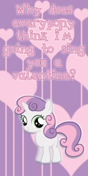 Size: 1200x2400 | Tagged: safe, artist:kurenai-hio, derpibooru import, sweetie belle, pony, unicorn, female, filly, solo, valentine