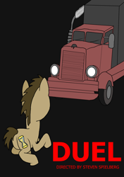 Size: 1512x2150 | Tagged: safe, artist:brokenhero0409, derpibooru import, doctor whooves, duel (movie), movie, movie reference, steven spielberg, truck