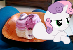 Size: 500x342 | Tagged: safe, derpibooru import, sweetie belle, ice cream, irl, photo, tail