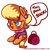 Size: 500x500 | Tagged: safe, artist:robynne, derpibooru import, ms. harshwhinny, 30 minute art challenge, bag, luggage, solo, speech bubble