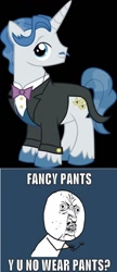 Size: 500x1158 | Tagged: safe, derpibooru import, fancypants, pony, mane, rage face, y u no