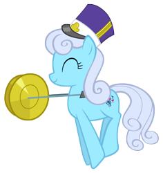 Size: 4936x5221 | Tagged: safe, artist:fooblued, derpibooru import, linky, shoeshine, absurd resolution, alternate cutie mark, background pony, hat, musician, simple background, transparent background, vector