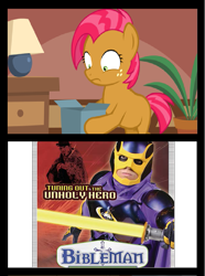 Size: 651x876 | Tagged: safe, derpibooru import, babs seed, bad gift meme, bibleman, exploitable meme, meme