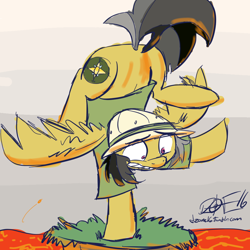 Size: 1000x1000 | Tagged: safe, artist:dzone16, derpibooru import, daring do, pony, lava, mane