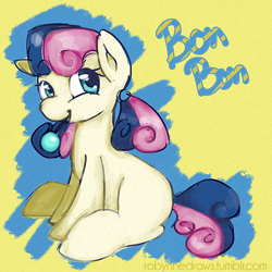 Size: 500x500 | Tagged: safe, artist:robynne, derpibooru import, bon bon, sweetie drops, earth pony, pony, blank flank, female, filly, mare, younger