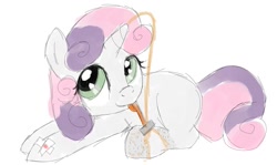 Size: 1024x612 | Tagged: safe, artist:darkponyfantasies, derpibooru import, sweetie belle, magic, razor, shaving