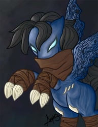 Size: 893x1155 | Tagged: safe, artist:allypwa, derpibooru import, legacy of kain, ponified, raziel, solo, soul reaver