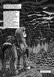Size: 1414x2000 | Tagged: safe, artist:appleman86, derpibooru import, comic, crossover, monochrome, palindrome get, russian, s.t.a.l.k.e.r., thunderstorm