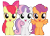 Size: 8192x5912 | Tagged: safe, artist:thatguy1945, derpibooru import, apple bloom, scootaloo, sweetie belle, just for sidekicks, absurd resolution, adorabloom, cute, cutealoo, cutie mark crusaders, diasweetes, happy, looking at you, simple background, transparent background, vector, weapons-grade cute