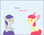 Size: 500x400 | Tagged: safe, artist:askpartyhats, derpibooru import, apple bloom, tornado bolt, filly, hyenas