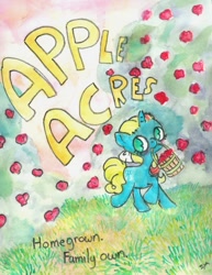 Size: 754x978 | Tagged: safe, artist:iiyalovestobite, derpibooru import, ribbon (g1), g1, advertisement, apple, sweet apple acres