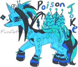 Size: 550x478 | Tagged: safe, artist:funfetticolorz, derpibooru import, oc, oc only, pony, unicorn, poison joke, poisonous joker