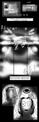 Size: 800x2500 | Tagged: safe, derpibooru import, human, comic, dialogue, genesis comic, grayscale, simple background