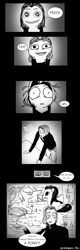 Size: 800x2500 | Tagged: safe, derpibooru import, human, comic, dialogue, genesis comic, grayscale, simple background