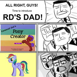 Size: 566x574 | Tagged: safe, derpibooru import, rainbow blaze, pony creator, games ponies play, hasbro, meme