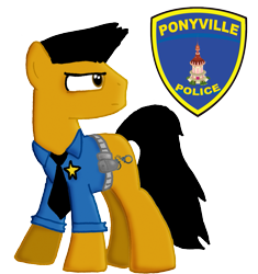 Size: 1155x1230 | Tagged: safe, artist:ajmstudios, derpibooru import, oc, oc only, oc:officer cuffs, badge, police, ponyville police, scootaloo's scootaquest comic